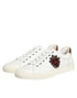 Dolce & Gabbana White Heart Embellished Sneakers Shoes