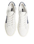 Dolce & Gabbana White Blue Leather Logo Patch Sneakers Shoes
