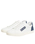 Dolce & Gabbana White Blue Leather Logo Patch Sneakers Shoes