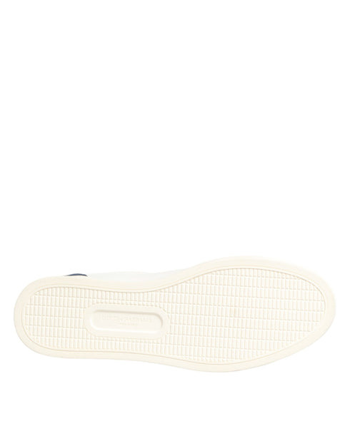 Dolce & Gabbana White Blue Leather Logo Patch Sneakers Shoes