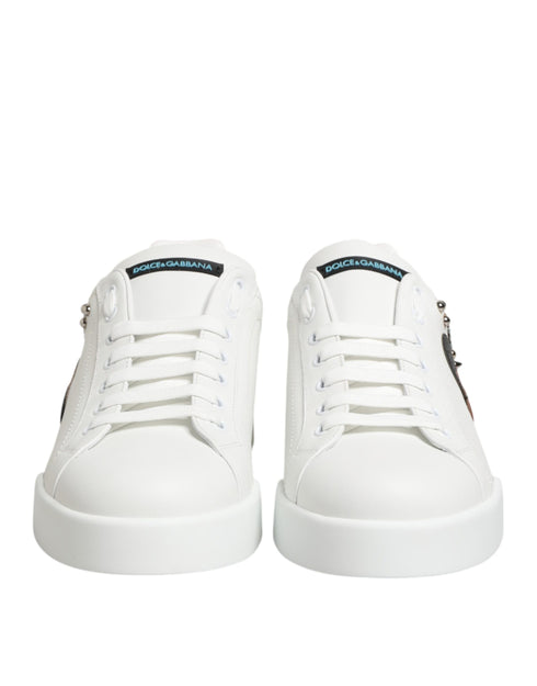 Dolce & Gabbana White Leather #DGFAMILY Men Sneakers Shoes