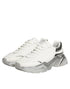 Dolce & Gabbana White Silver Daymaster Low Top Sneakers Shoes