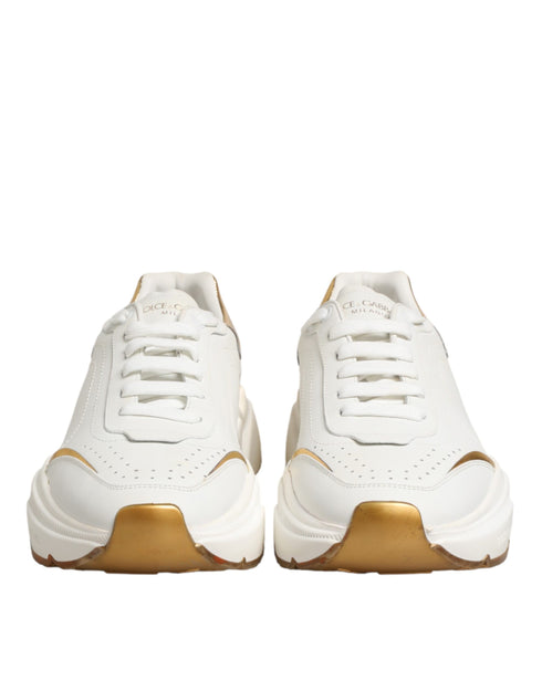 Dolce & Gabbana White Gold Daymaster Low Top Sneakers Shoes