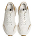Dolce & Gabbana White Gold Daymaster Low Top Sneakers Shoes