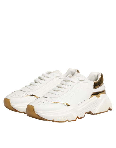 Dolce & Gabbana White Gold Daymaster Low Top Sneakers Shoes