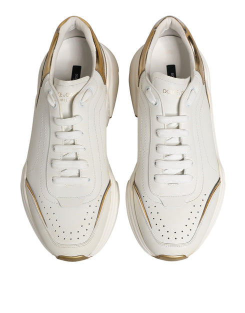 Dolce & Gabbana White Gold Daymaster Low Top Sneakers Shoes