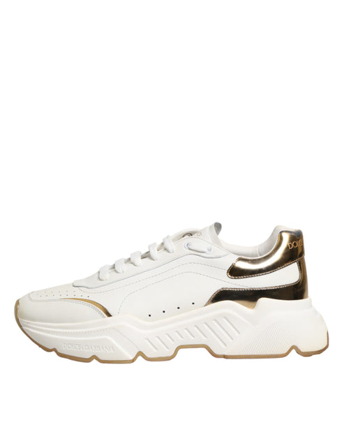 Dolce & Gabbana White Gold Daymaster Low Top Sneakers Shoes