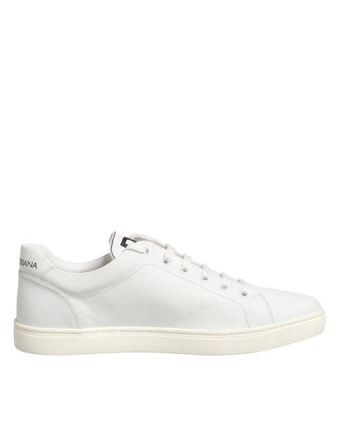 Dolce & Gabbana White Prince Leather Low Top Men Sneakers Shoes