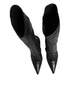 Dolce & Gabbana Black Leather DG Logo Knee High Boots Shoes