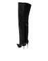 Dolce & Gabbana Black Leather Stiletto Knee High Boots Shoes