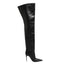 Dolce & Gabbana Black Leather Stiletto Knee High Boots Shoes