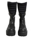 Dolce & Gabbana Black Leather Mid Calf Biker Boots Shoes