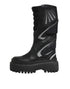 Dolce & Gabbana Black Leather Mid Calf Biker Boots Shoes