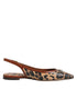 Dolce & Gabbana Brown Leopard Slingback Flats Sandals Shoes