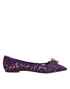 Dolce & Gabbana Purple Taormina Lace Crystals Flats Shoes