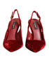 Dolce & Gabbana Red Suede High Heels Slingbacks Sandals Shoes