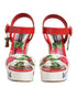 Dolce & Gabbana White Floral Ankle Strap Wedge Sandals Shoes