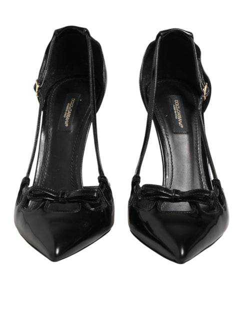 Dolce & Gabbana Black Patent Leather High Heels Pumps Shoes