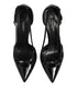 Dolce & Gabbana Black Patent Leather High Heels Pumps Shoes