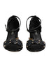 Dolce & Gabbana Black Studded Ankle Strap Sandals Shoes
