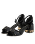 Dolce & Gabbana Black Studded Ankle Strap Sandals Shoes