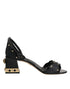 Dolce & Gabbana Black Studded Ankle Strap Sandals Shoes