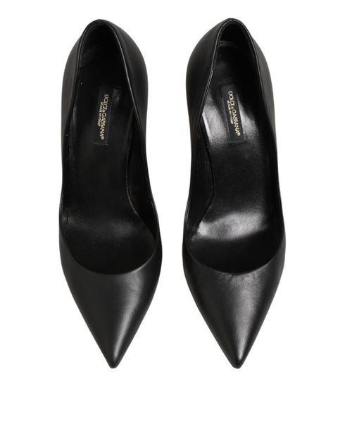 Dolce & Gabbana Black Patent Leather High Heels Pumps Shoes