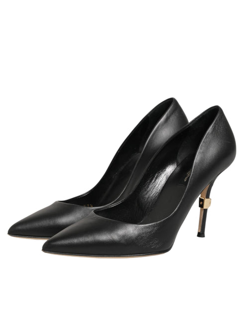 Dolce & Gabbana Black Patent Leather High Heels Pumps Shoes