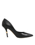 Dolce & Gabbana Black Patent Leather High Heels Pumps Shoes