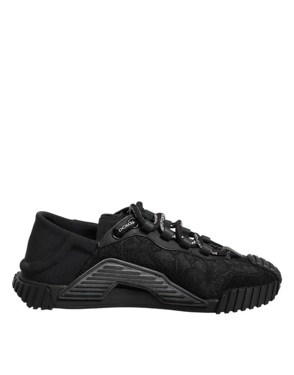 Dolce & Gabbana Black Logo Lace Low Top NS1 Sneakers Shoes