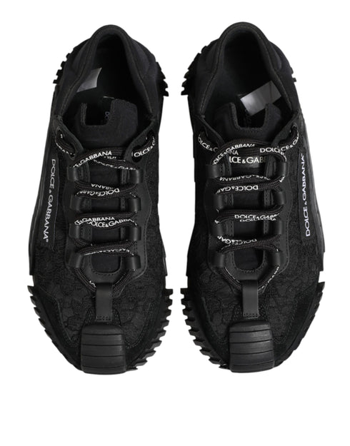 Dolce & Gabbana Black Logo Lace Low Top NS1 Sneakers Shoes