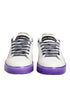 Dolce & Gabbana White Purple Leather Low Top Sneaker Shoes