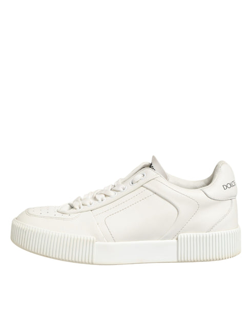 Dolce & Gabbana White Leather MIAMI Low Top Sneakers Shoes