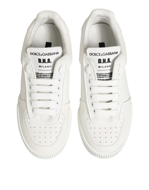 Dolce & Gabbana White Leather MIAMI Low Top Sneakers Shoes