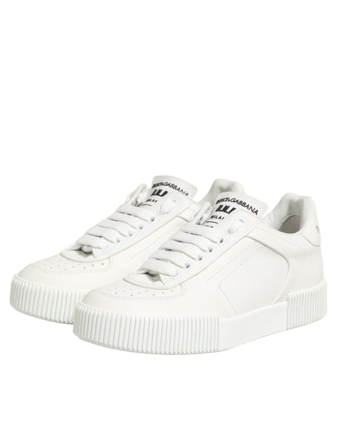 Dolce & Gabbana White Leather MIAMI Low Top Sneakers Shoes