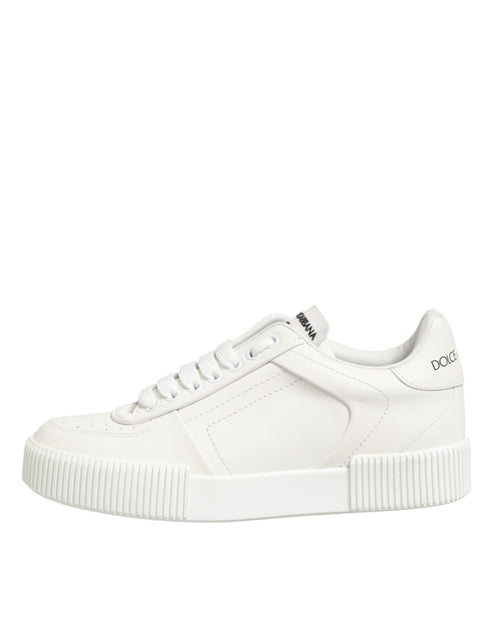 Dolce & Gabbana White Leather MIAMI Low Top Sneakers Shoes