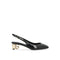 Dolce & Gabbana Black Calfskin Mid Heel Pumps