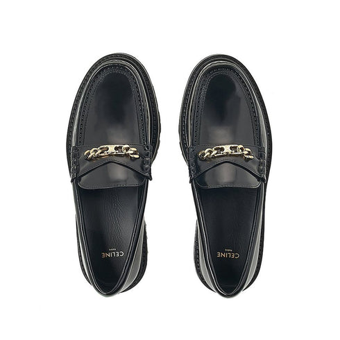 Celine Black Calfskin Slip-On Loafers