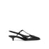 Miu Miu Black Calfskin Mid Heel Pumps