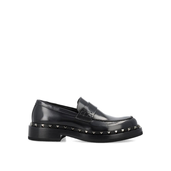 Valentino Garavani Black Calfskin Slip-On Loafers