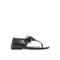 Saint Laurent Black Calfskin Strap-On Sandals