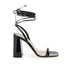 Miu Miu Black Calfskin Strap-On Sandals