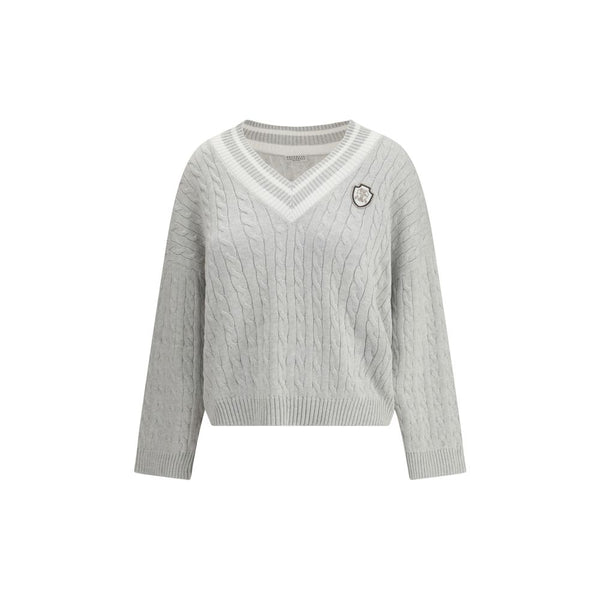 Brunello Cucinelli White Cotton Sweatshirt