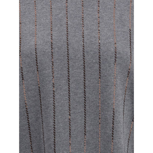 Brunello Cucinelli Gray Cotton Sweatshirt