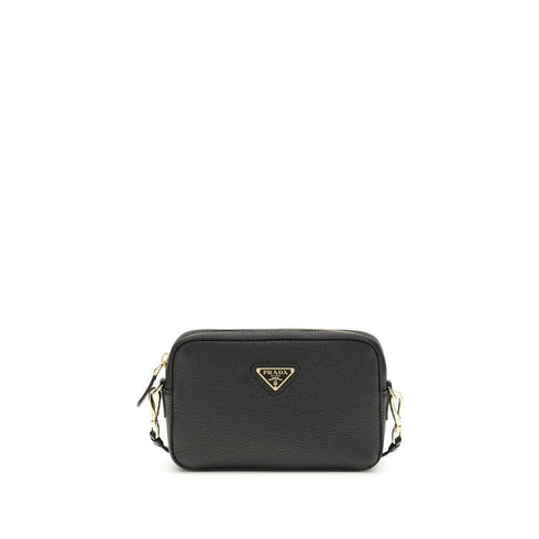 Prada Black Calf Leather Bos Taurus Shoulder Bag
