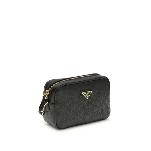 Prada Black Calf Leather Bos Taurus Shoulder Bag