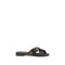Prada Black Calf Leather Bos Taurus Flat Sandals
