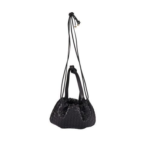 Bottega Veneta Black Lamb Leather Backet Bag