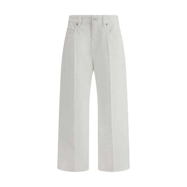 Brunello Cucinelli White Cotton Cropped Jeans