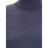 Brunello Cucinelli Blue Fleece Wool Turtleneck